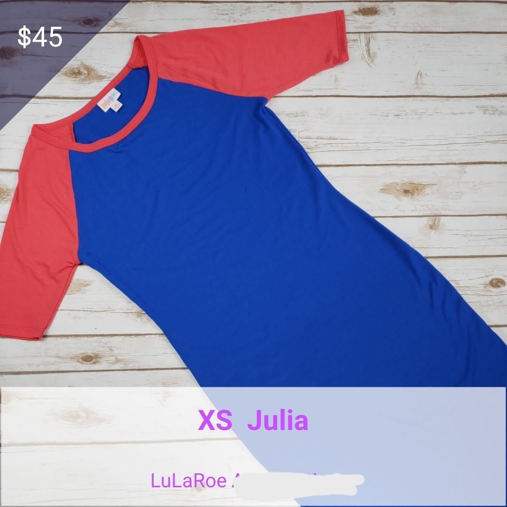 LuLaRoe Blue and Pink Julia Dress